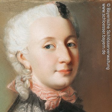 Pastell, Porträt der Markgräfin Wilhelmine von Bayreuth, Jean-Etienne Liotard, um 1745, Inv.BayNS.G 89. Bayreuth, Neues Schloß, R.1.03