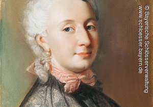 Pastell, Porträt der Markgräfin Wilhelmine von Bayreuth, Jean-Etienne Liotard, um 1745, Inv.BayNS.G 89. Bayreuth, Neues Schloß, R.1.03