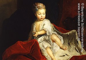 Gemälde, Markgräfin Wilhelmine von Brandenburg-Bayreuth als zweijähriges Kind, nach Restaurierung, Antoine Pesne, um1711, Inv. BayNS.G 36. Bayreuth, Neues Schloß, R. 1.05