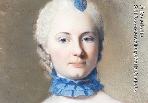 Pastell, Porträt der Elisabeth Friederike Sophie von Brandenburg-Bayreuth, Jean Etienne Liotard, um 1745, Inv.-Nr. BayNS.G 90. Bayreuth, Neues Schloﬂ, R.1.03